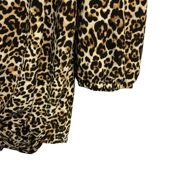 Alyx Womens Work Animal Print Slouchy V-Neck 3/4 Sleeve Tunic Top Blouse Size XL - Picture 7 of 9